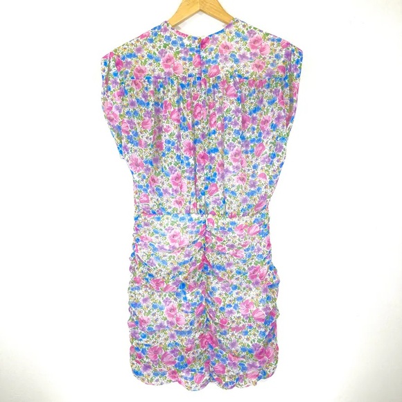 Zara Floral V-Neck Mini Dress - Picture 2 of 4